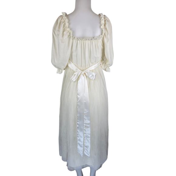 Adobe Lane Stunning Cream Swoon Boheimian Flirty Stunning Vacation Dress M - Picture 3 of 5